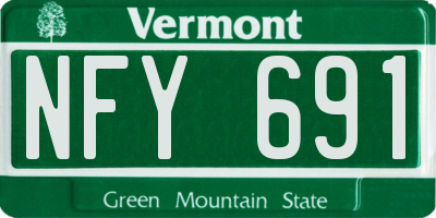 VT license plate NFY691