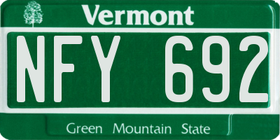 VT license plate NFY692