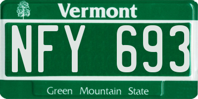 VT license plate NFY693