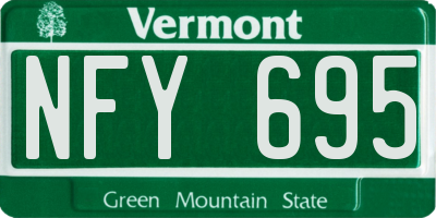 VT license plate NFY695