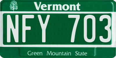 VT license plate NFY703
