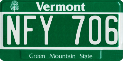 VT license plate NFY706
