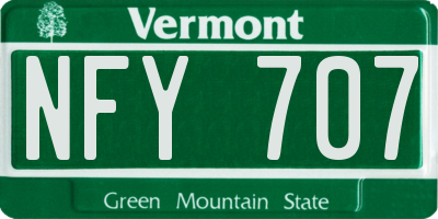 VT license plate NFY707