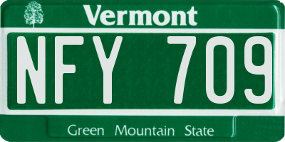 VT license plate NFY709