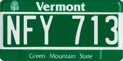 VT license plate NFY713
