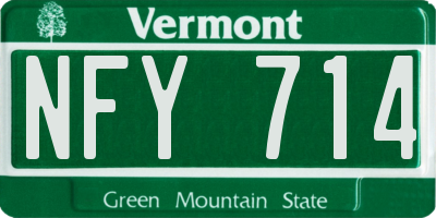 VT license plate NFY714