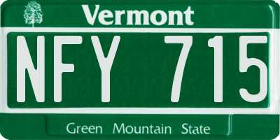 VT license plate NFY715