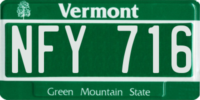 VT license plate NFY716