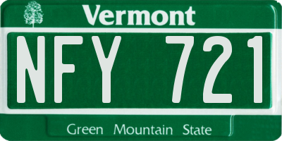 VT license plate NFY721