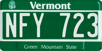 VT license plate NFY723