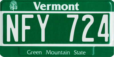 VT license plate NFY724