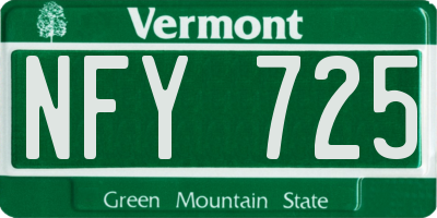 VT license plate NFY725