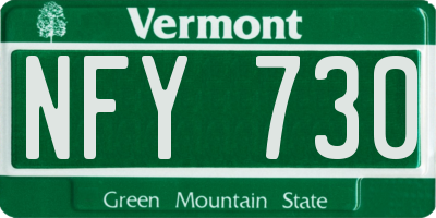 VT license plate NFY730