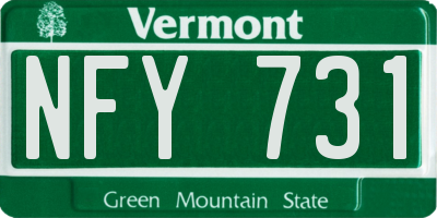 VT license plate NFY731