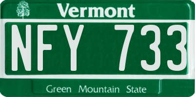 VT license plate NFY733