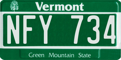VT license plate NFY734