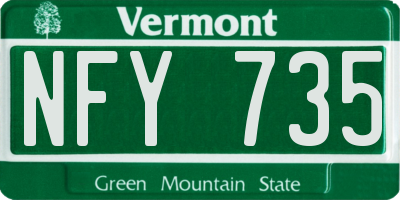 VT license plate NFY735