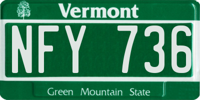 VT license plate NFY736