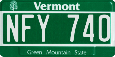 VT license plate NFY740