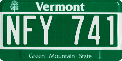 VT license plate NFY741