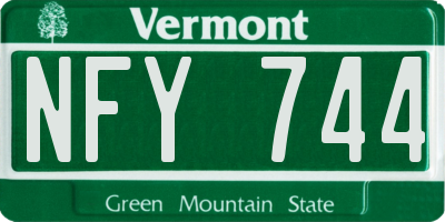 VT license plate NFY744