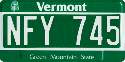 VT license plate NFY745