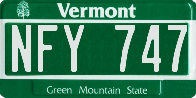 VT license plate NFY747