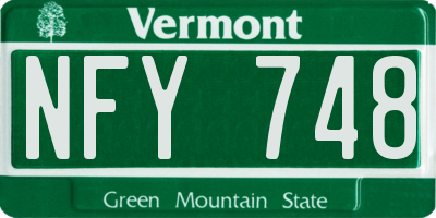VT license plate NFY748