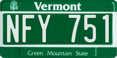 VT license plate NFY751