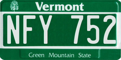 VT license plate NFY752