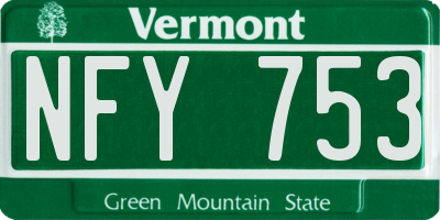 VT license plate NFY753