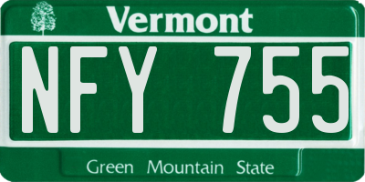 VT license plate NFY755