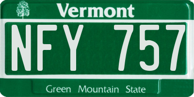 VT license plate NFY757