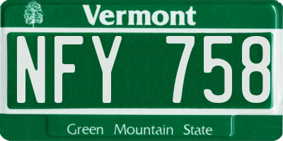 VT license plate NFY758