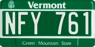 VT license plate NFY761