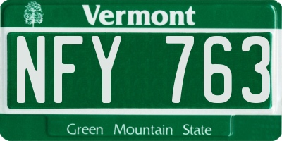 VT license plate NFY763