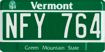 VT license plate NFY764