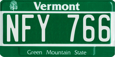 VT license plate NFY766