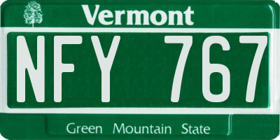 VT license plate NFY767