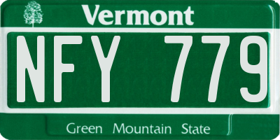 VT license plate NFY779