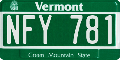 VT license plate NFY781