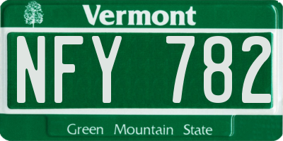 VT license plate NFY782