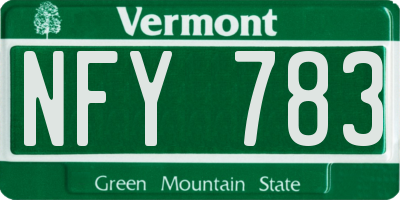 VT license plate NFY783