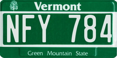 VT license plate NFY784