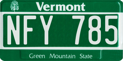 VT license plate NFY785