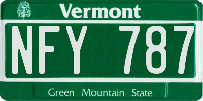 VT license plate NFY787