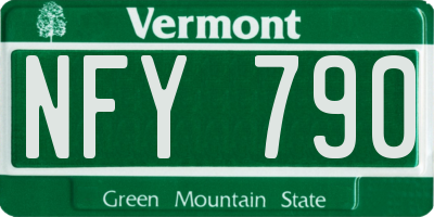 VT license plate NFY790