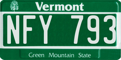 VT license plate NFY793