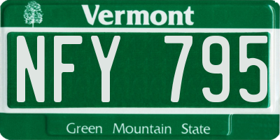 VT license plate NFY795