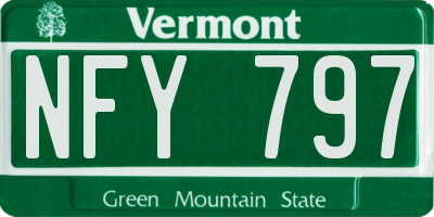 VT license plate NFY797